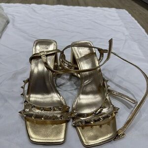 Elegant Gold Strappy Heels